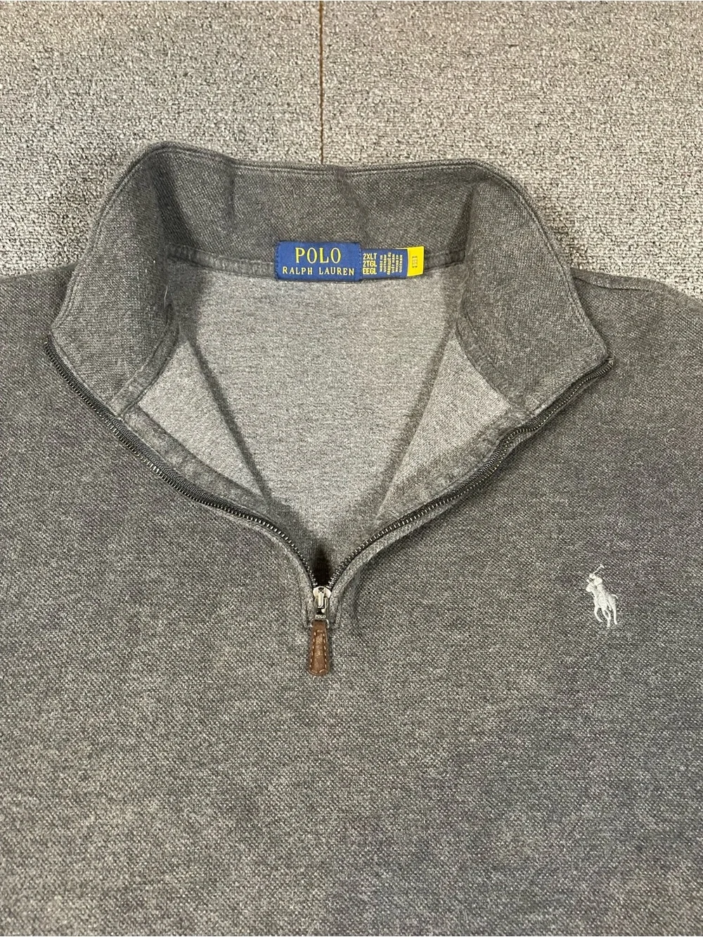 Polo Ralph Lauren Men's Quarter-Zip Pullover – Grey Heather (Size 2XLT)